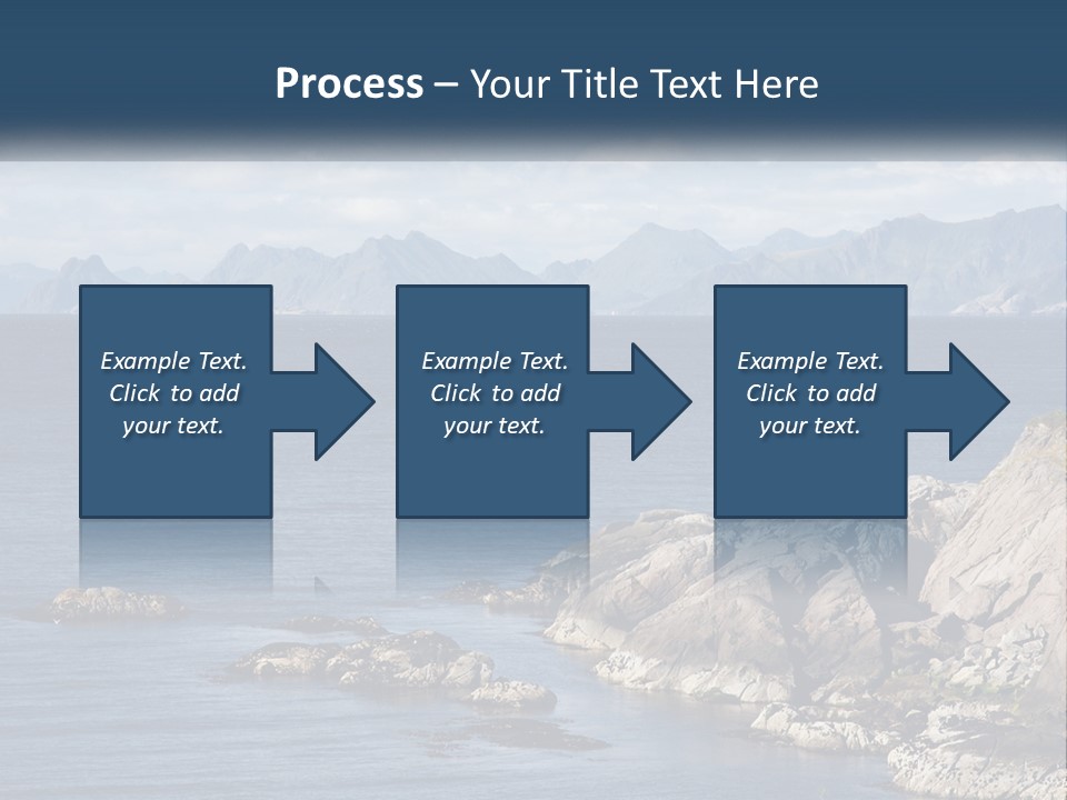 A Lighthouse On A Rocky Shore With Mountains In The Background PowerPoint Template