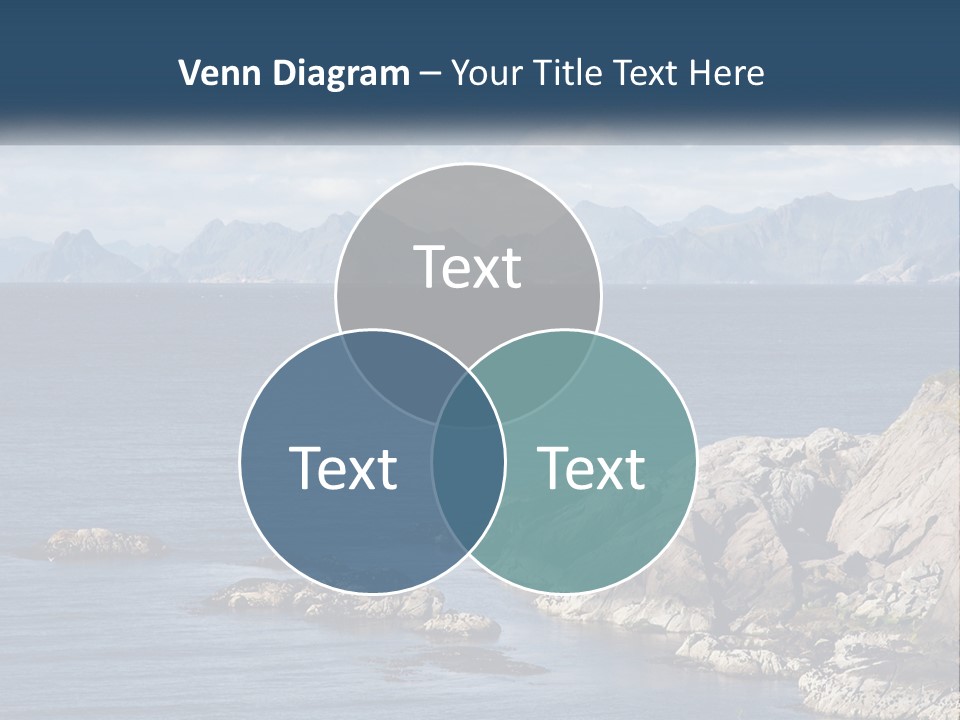 A Lighthouse On A Rocky Shore With Mountains In The Background PowerPoint Template