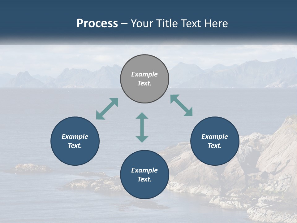 A Lighthouse On A Rocky Shore With Mountains In The Background PowerPoint Template