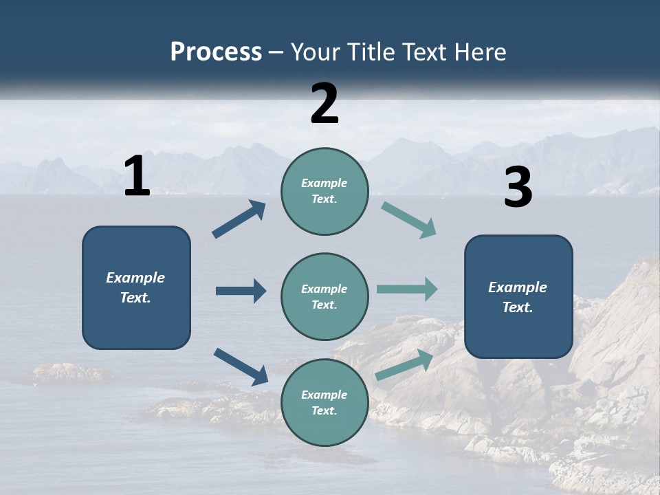 A Lighthouse On A Rocky Shore With Mountains In The Background PowerPoint Template