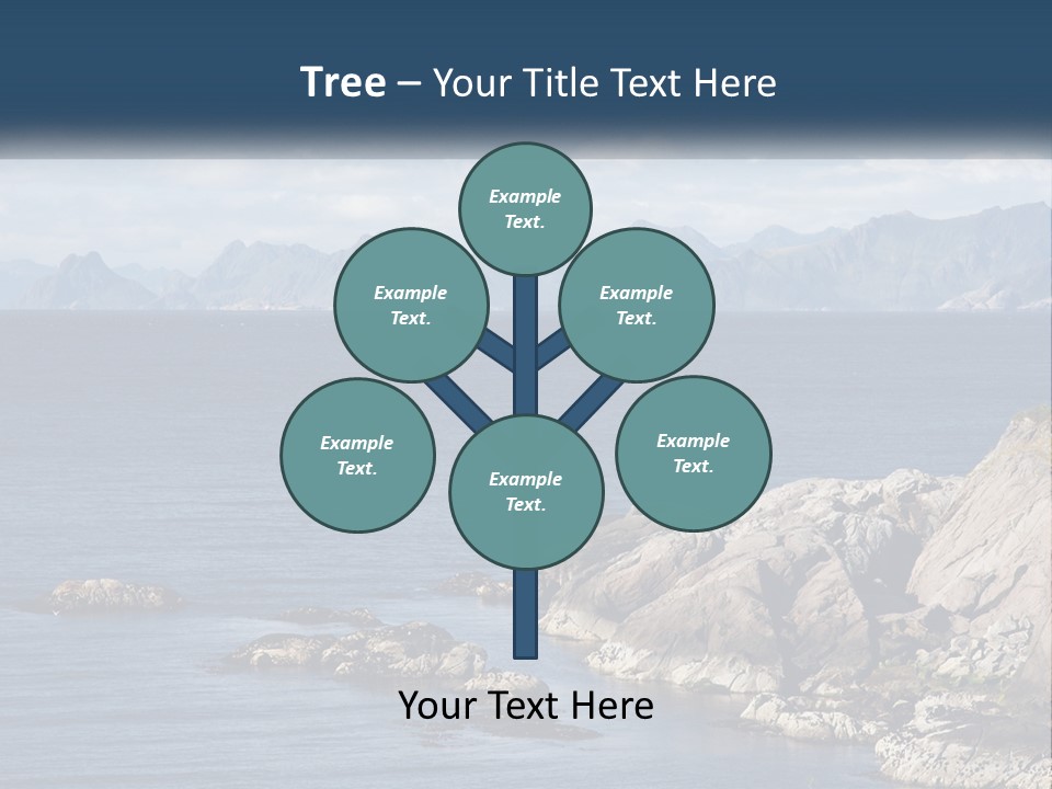 A Lighthouse On A Rocky Shore With Mountains In The Background PowerPoint Template