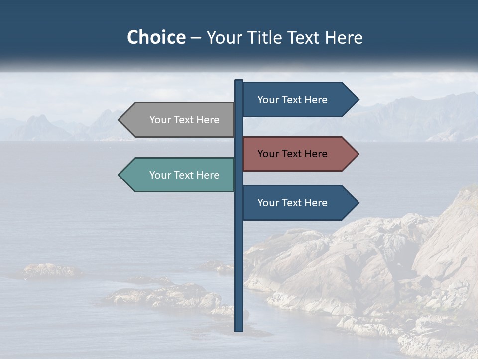 A Lighthouse On A Rocky Shore With Mountains In The Background PowerPoint Template