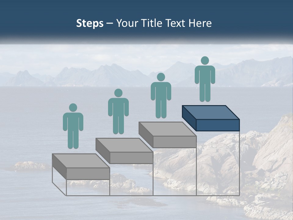 A Lighthouse On A Rocky Shore With Mountains In The Background PowerPoint Template