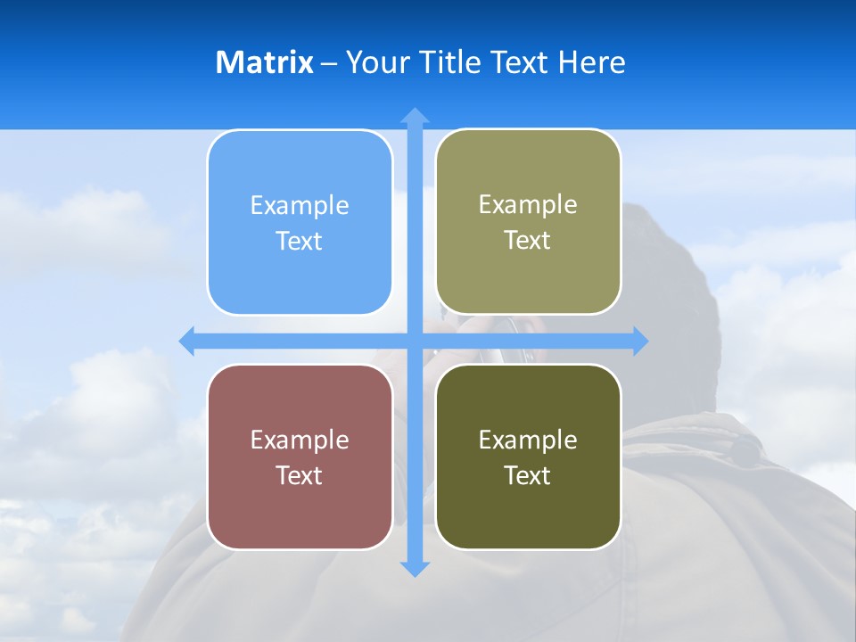 A Man Talking On A Cell Phone With Clouds In The Background PowerPoint Template