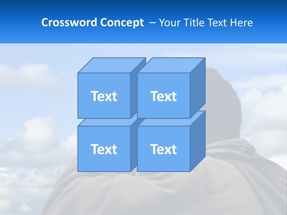 A Man Talking On A Cell Phone With Clouds In The Background PowerPoint Template
