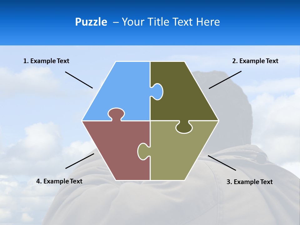 A Man Talking On A Cell Phone With Clouds In The Background PowerPoint Template