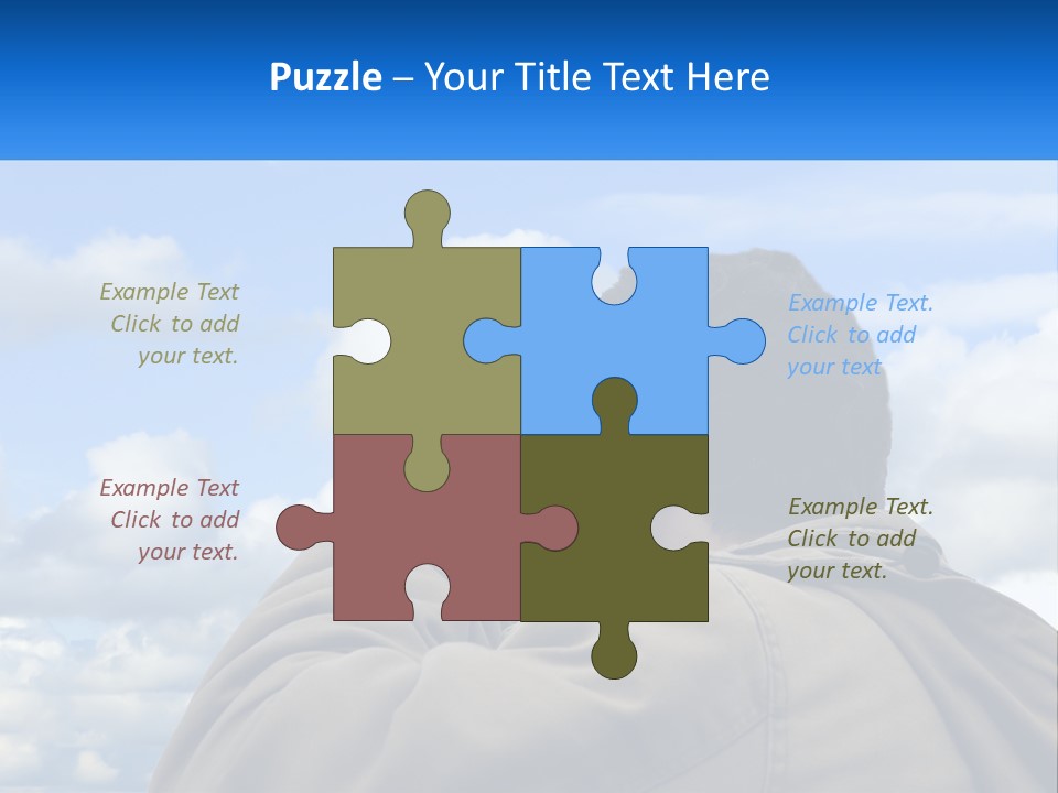 A Man Talking On A Cell Phone With Clouds In The Background PowerPoint Template