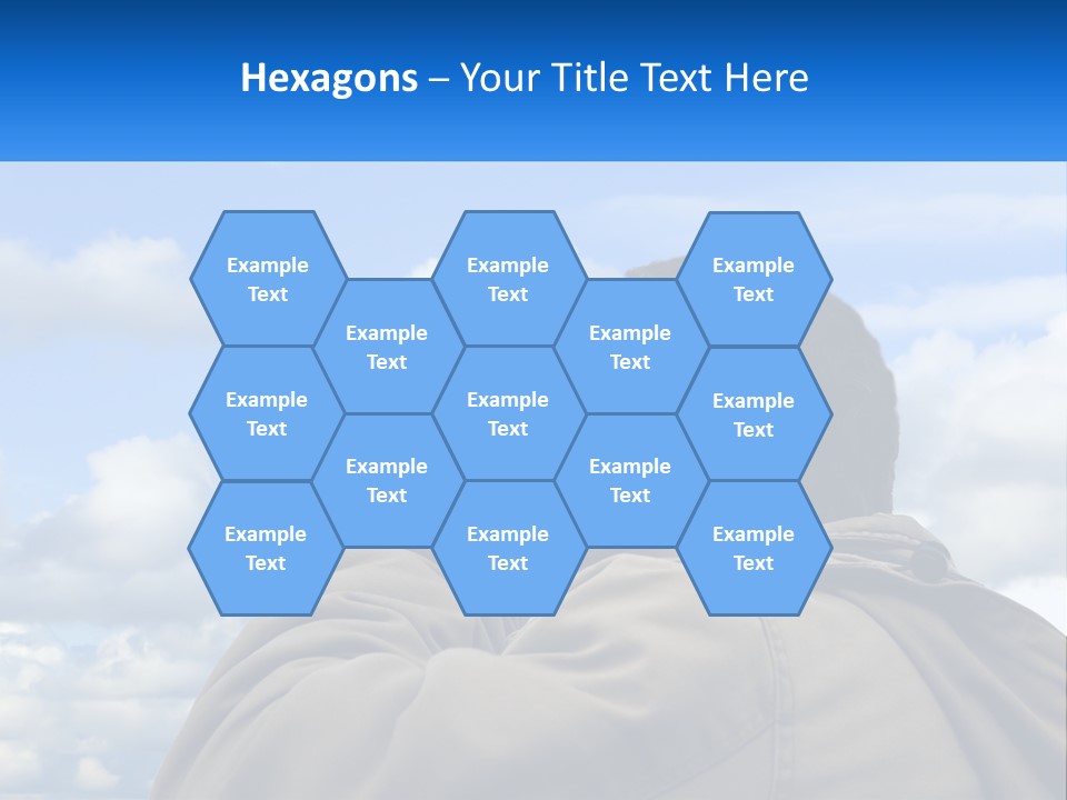 A Man Talking On A Cell Phone With Clouds In The Background PowerPoint Template