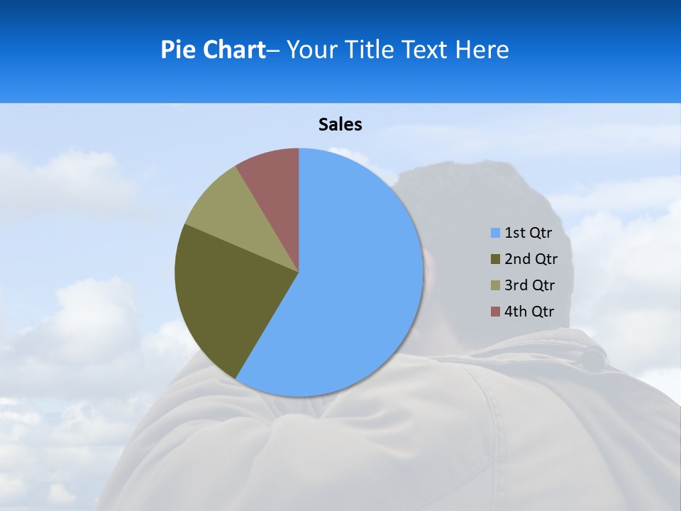 A Man Talking On A Cell Phone With Clouds In The Background PowerPoint Template