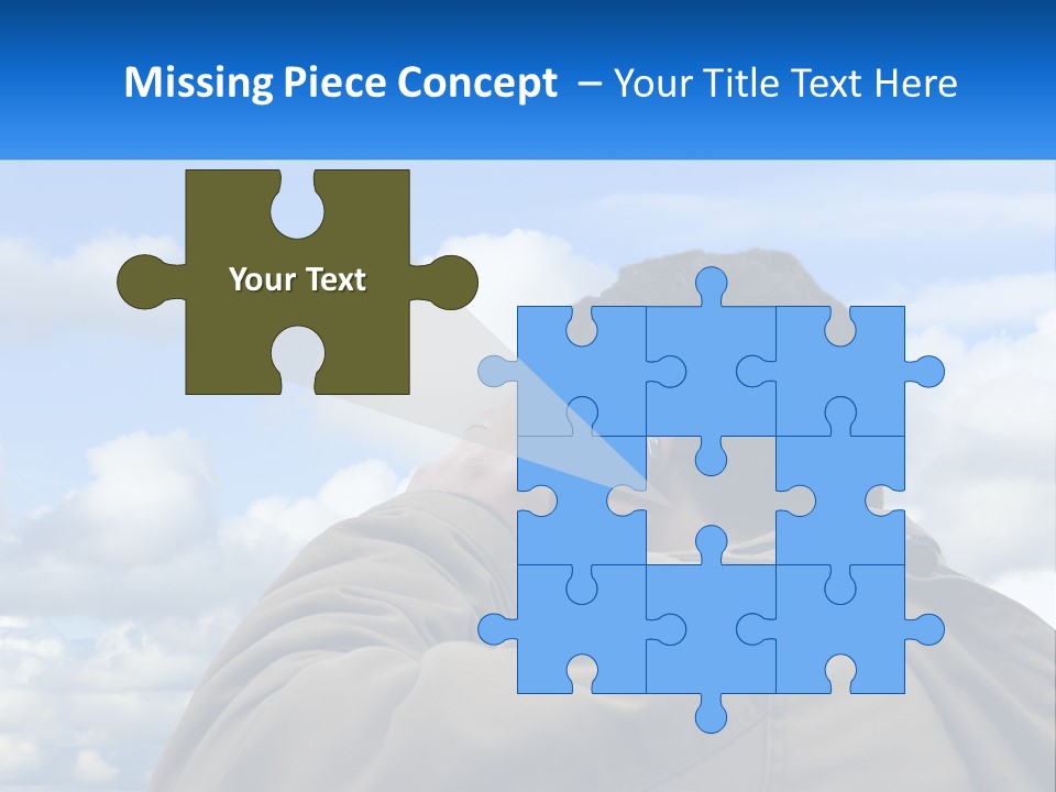 A Man Talking On A Cell Phone With Clouds In The Background PowerPoint Template