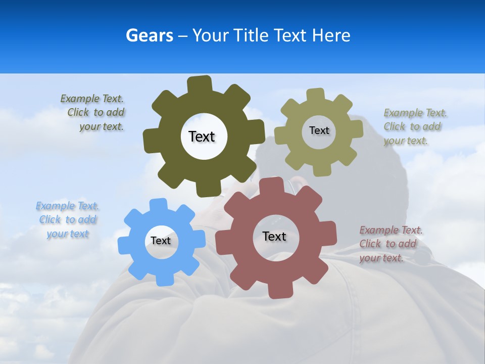 A Man Talking On A Cell Phone With Clouds In The Background PowerPoint Template