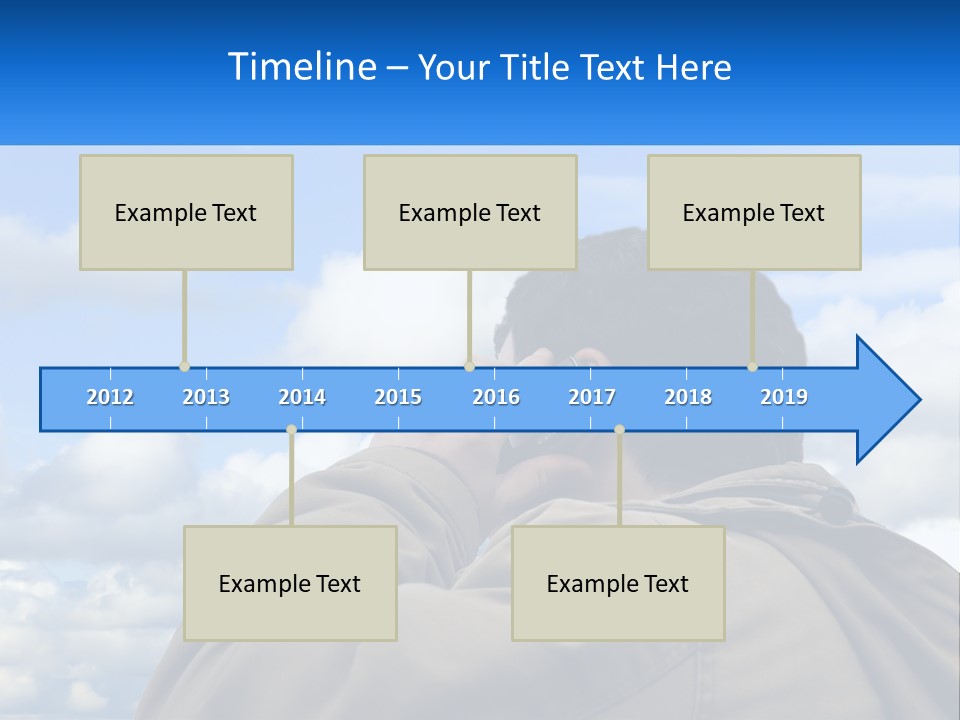A Man Talking On A Cell Phone With Clouds In The Background PowerPoint Template