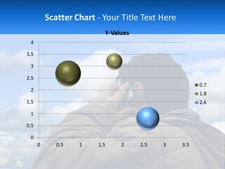 A Man Talking On A Cell Phone With Clouds In The Background PowerPoint Template