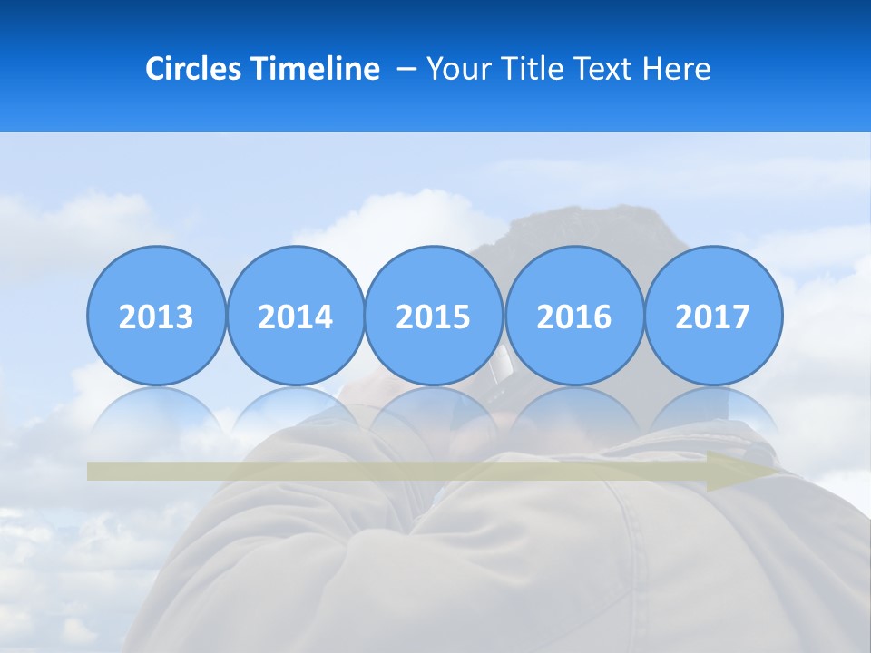 A Man Talking On A Cell Phone With Clouds In The Background PowerPoint Template