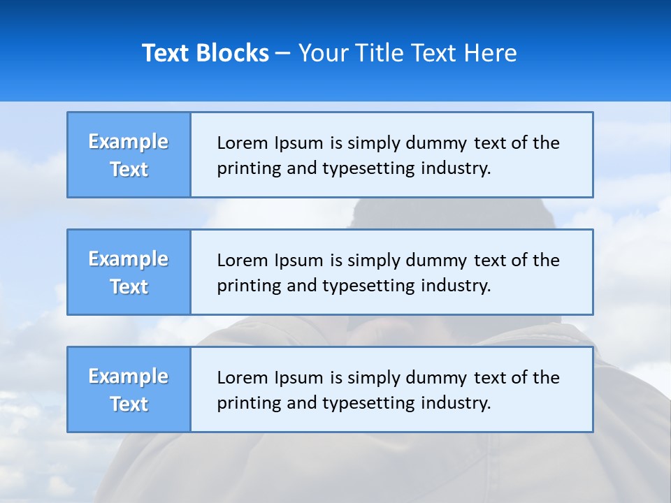 A Man Talking On A Cell Phone With Clouds In The Background PowerPoint Template