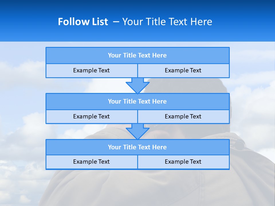A Man Talking On A Cell Phone With Clouds In The Background PowerPoint Template