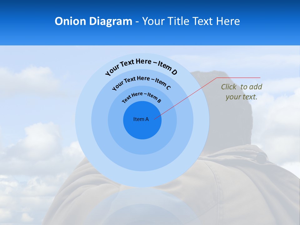 A Man Talking On A Cell Phone With Clouds In The Background PowerPoint Template