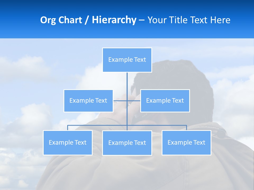 A Man Talking On A Cell Phone With Clouds In The Background PowerPoint Template