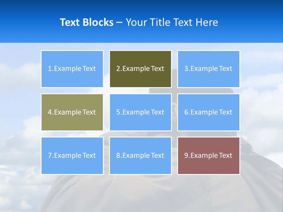 A Man Talking On A Cell Phone With Clouds In The Background PowerPoint Template