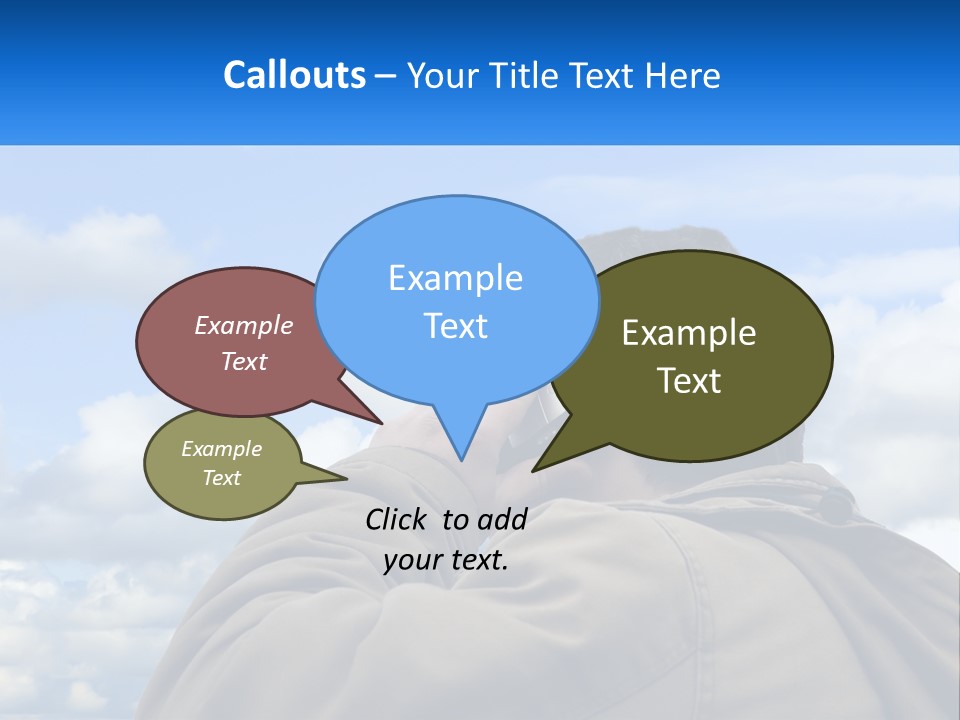 A Man Talking On A Cell Phone With Clouds In The Background PowerPoint Template