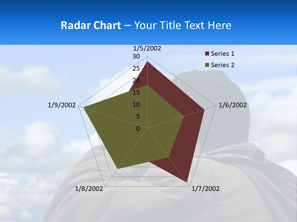 A Man Talking On A Cell Phone With Clouds In The Background PowerPoint Template