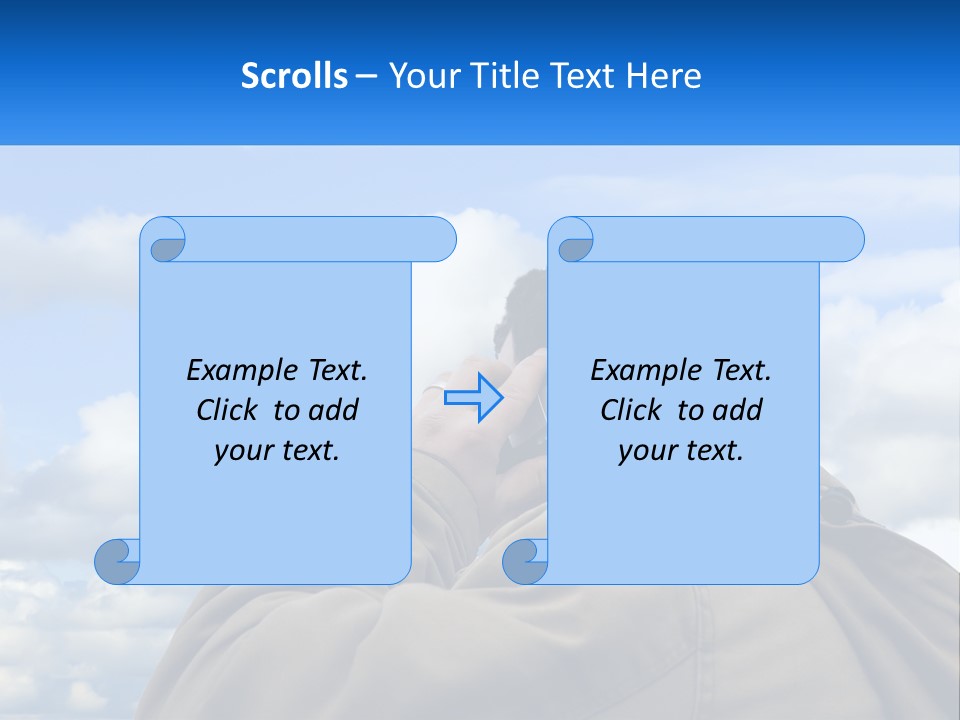 A Man Talking On A Cell Phone With Clouds In The Background PowerPoint Template