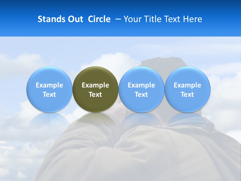 A Man Talking On A Cell Phone With Clouds In The Background PowerPoint Template