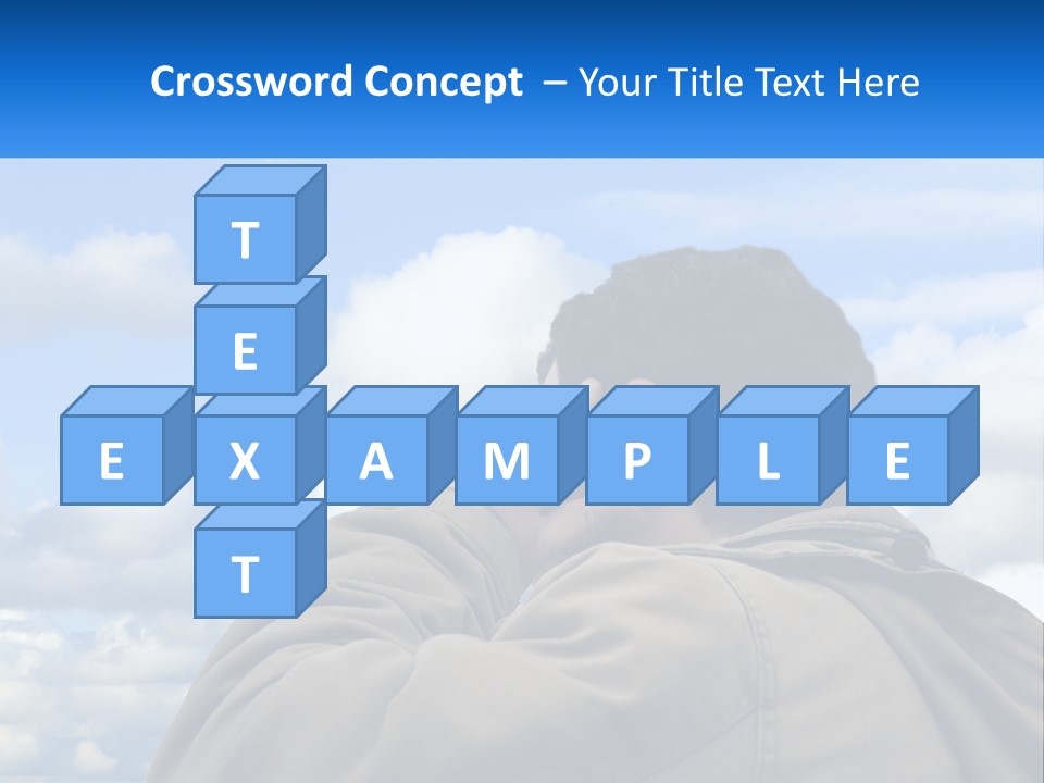 A Man Talking On A Cell Phone With Clouds In The Background PowerPoint Template