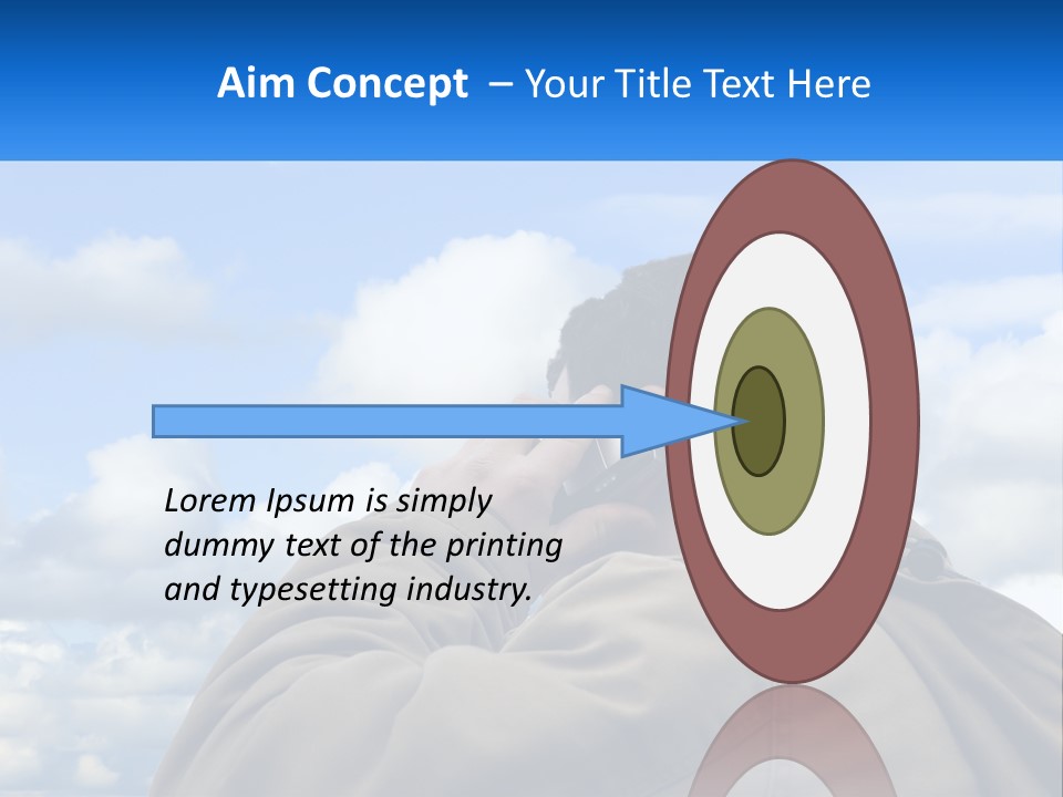 A Man Talking On A Cell Phone With Clouds In The Background PowerPoint Template