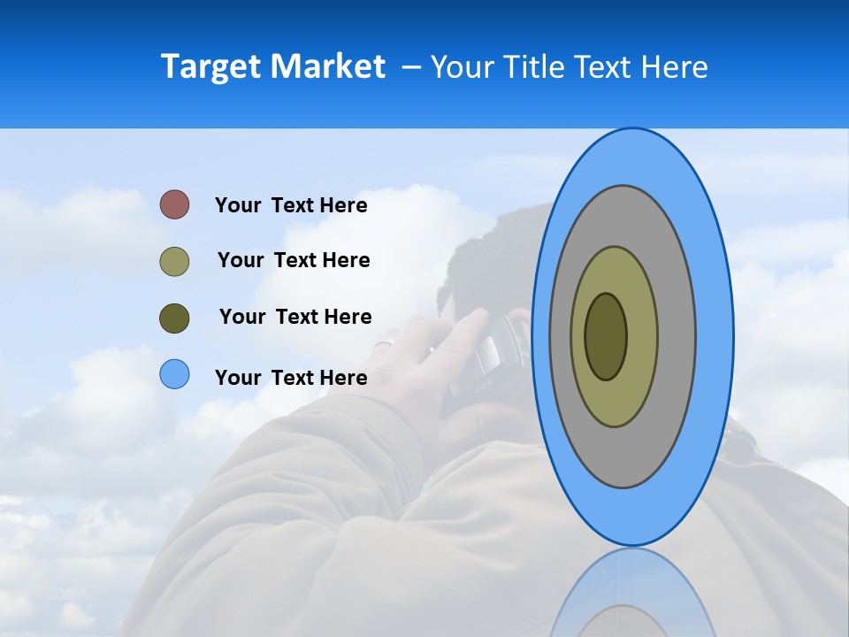 A Man Talking On A Cell Phone With Clouds In The Background PowerPoint Template