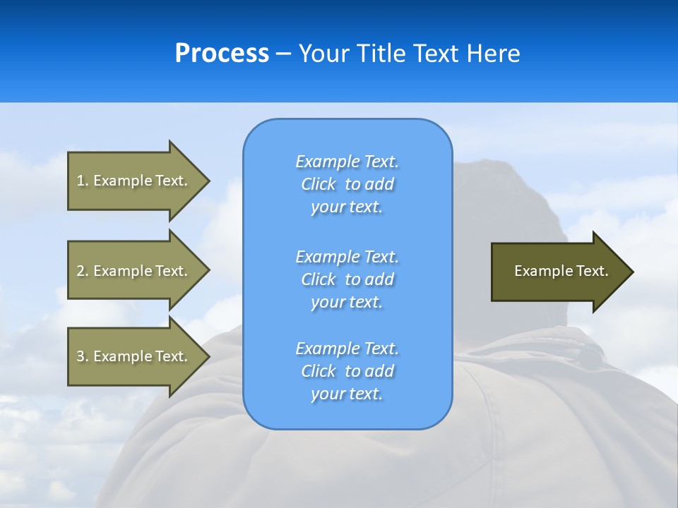 A Man Talking On A Cell Phone With Clouds In The Background PowerPoint Template