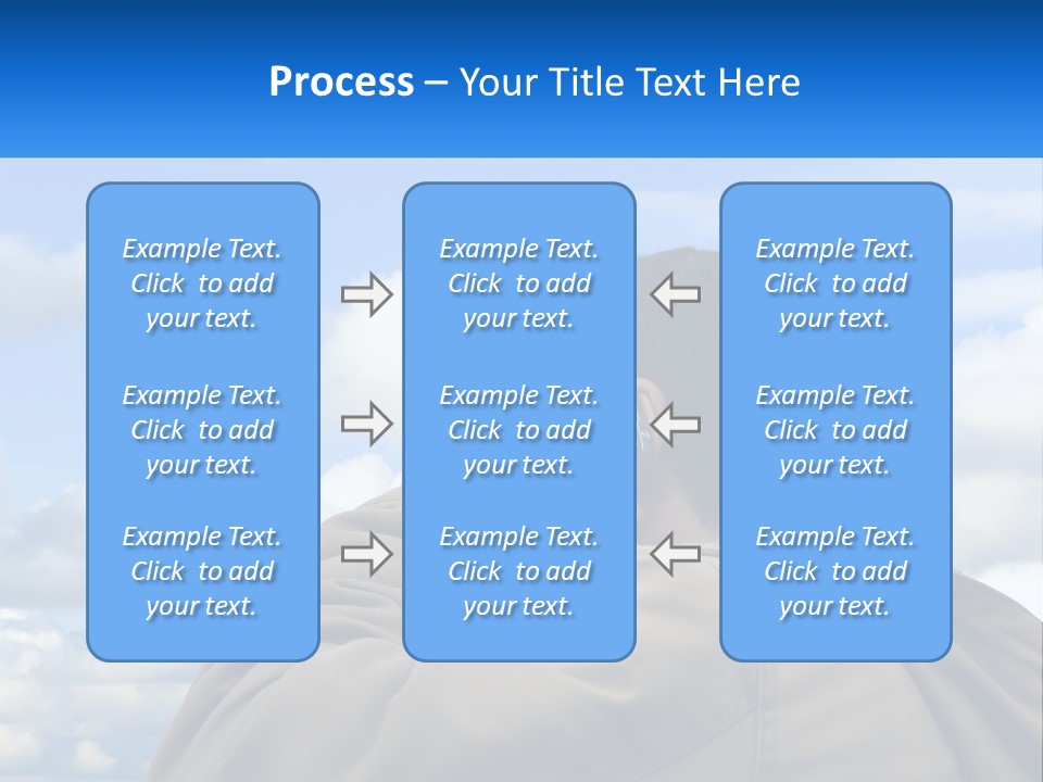 A Man Talking On A Cell Phone With Clouds In The Background PowerPoint Template