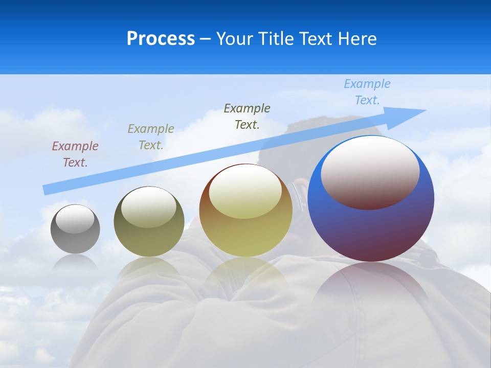 A Man Talking On A Cell Phone With Clouds In The Background PowerPoint Template