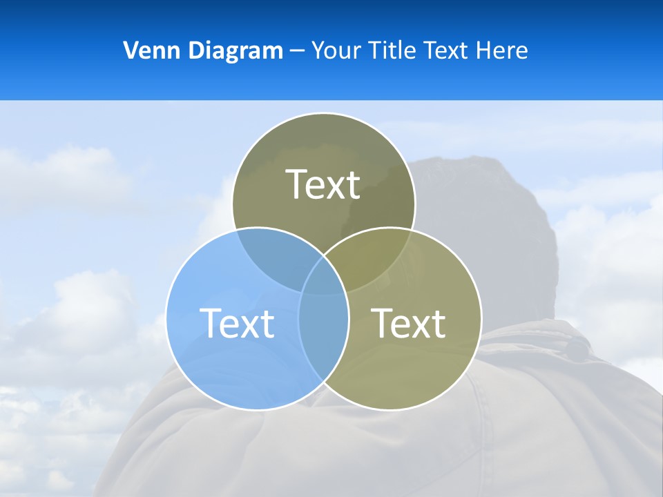 A Man Talking On A Cell Phone With Clouds In The Background PowerPoint Template