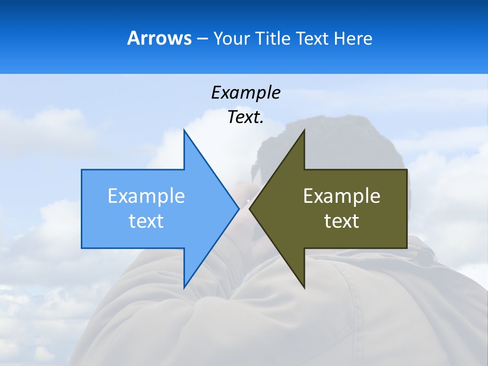 A Man Talking On A Cell Phone With Clouds In The Background PowerPoint Template