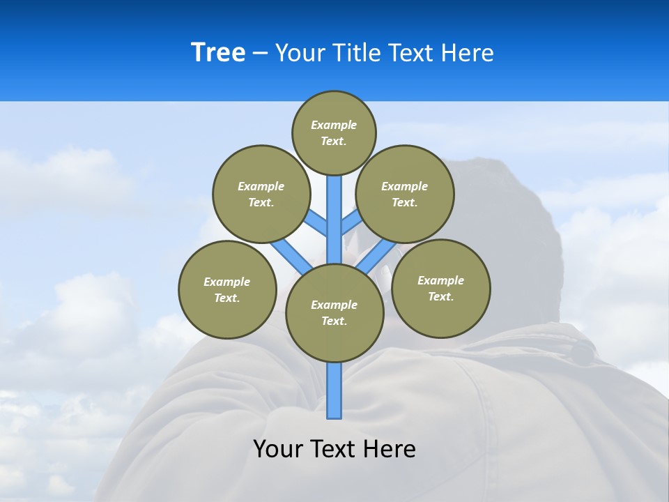 A Man Talking On A Cell Phone With Clouds In The Background PowerPoint Template
