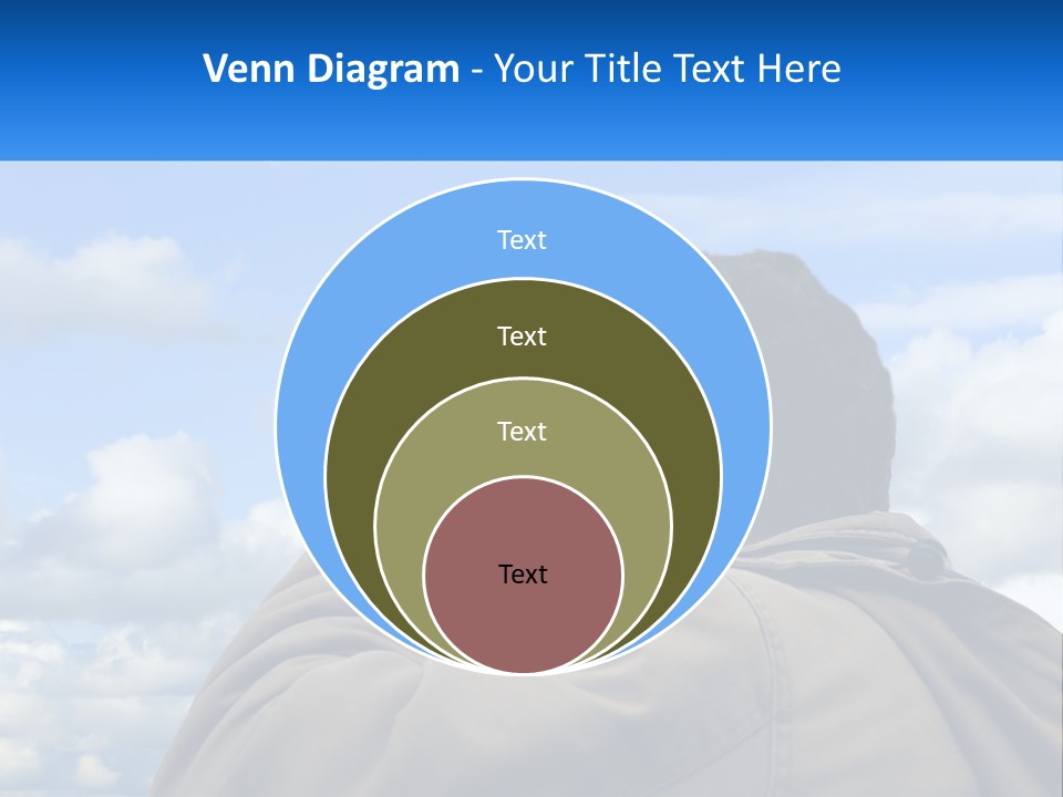 A Man Talking On A Cell Phone With Clouds In The Background PowerPoint Template