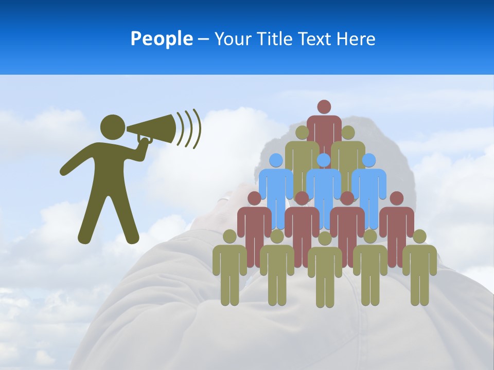 A Man Talking On A Cell Phone With Clouds In The Background PowerPoint Template