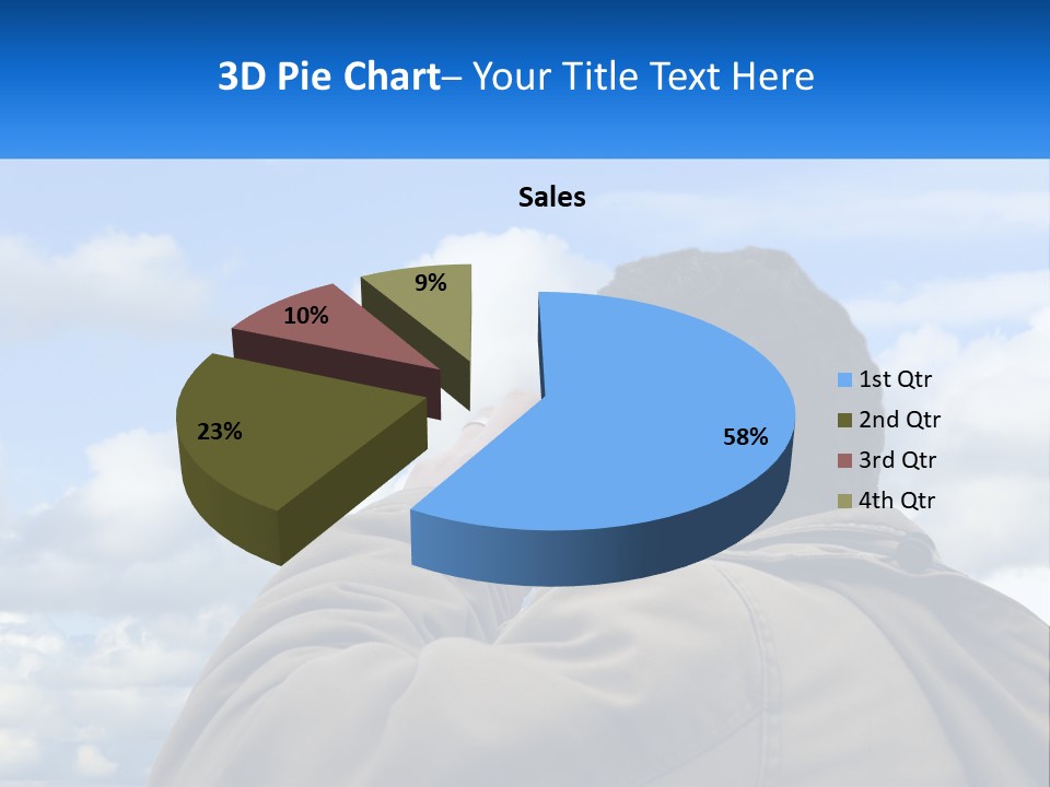 A Man Talking On A Cell Phone With Clouds In The Background PowerPoint Template