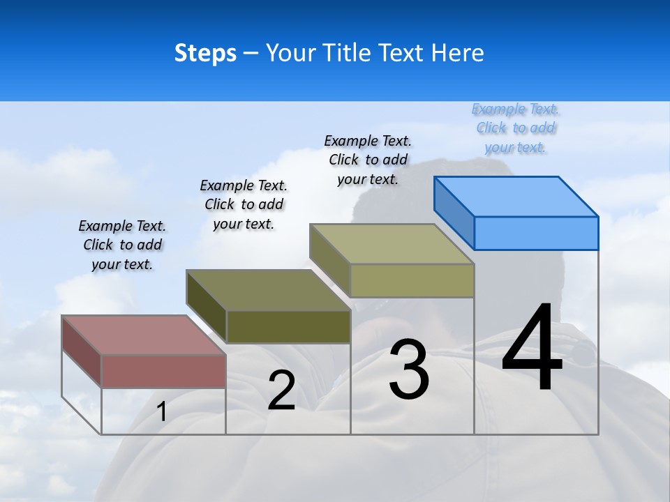 A Man Talking On A Cell Phone With Clouds In The Background PowerPoint Template