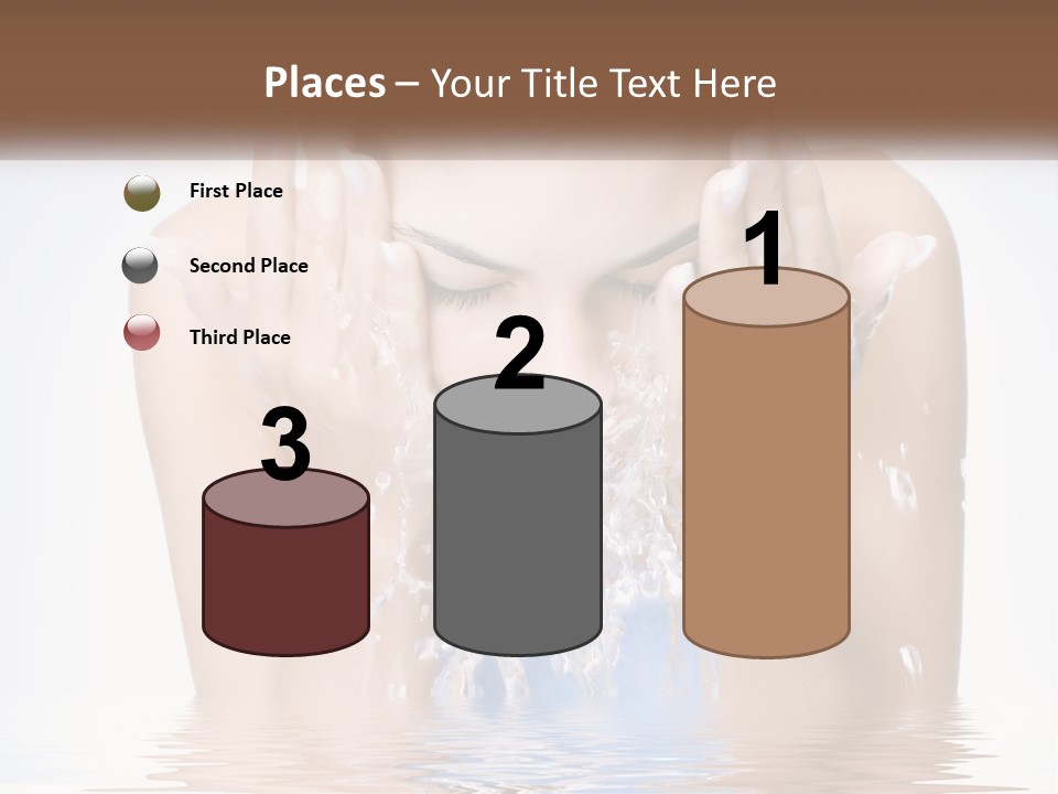 A Woman Is Washing Her Face With Water PowerPoint Template