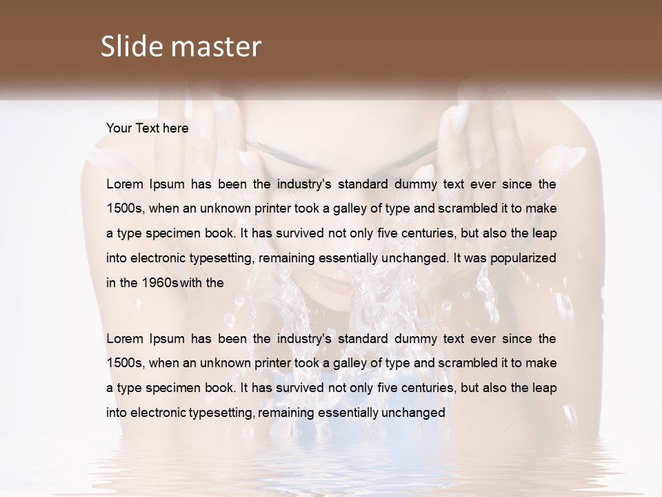 A Woman Is Washing Her Face With Water PowerPoint Template