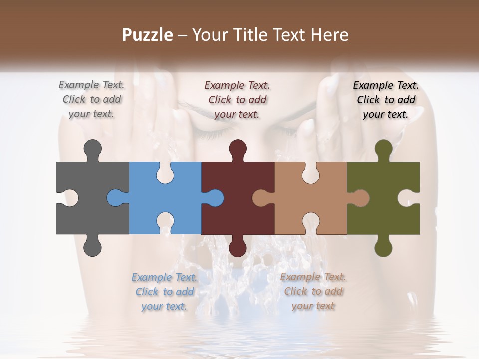 A Woman Is Washing Her Face With Water PowerPoint Template