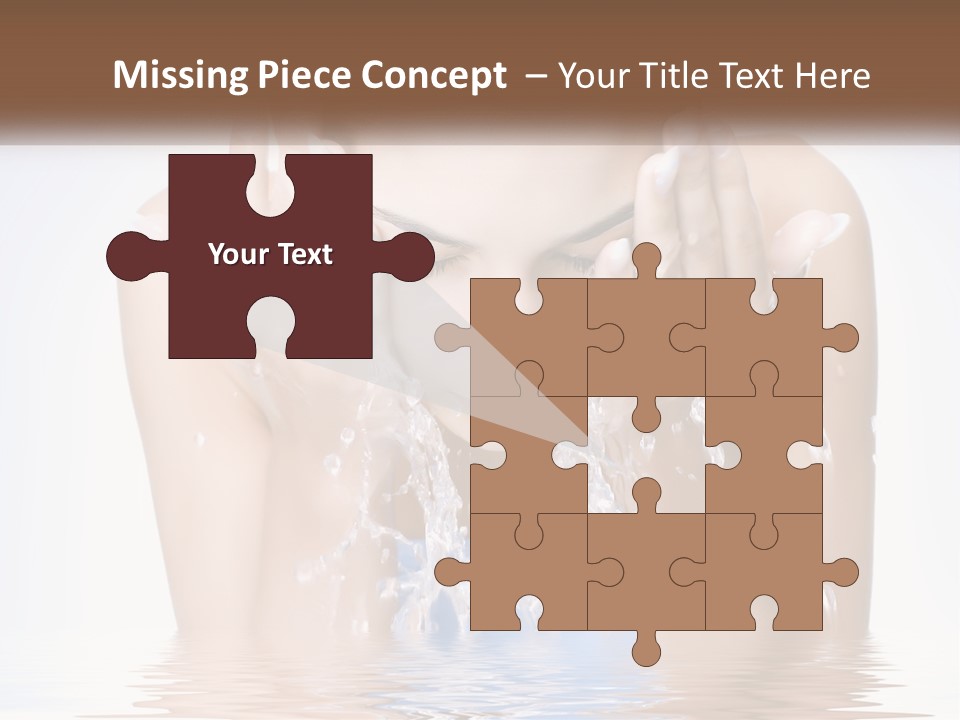 A Woman Is Washing Her Face With Water PowerPoint Template
