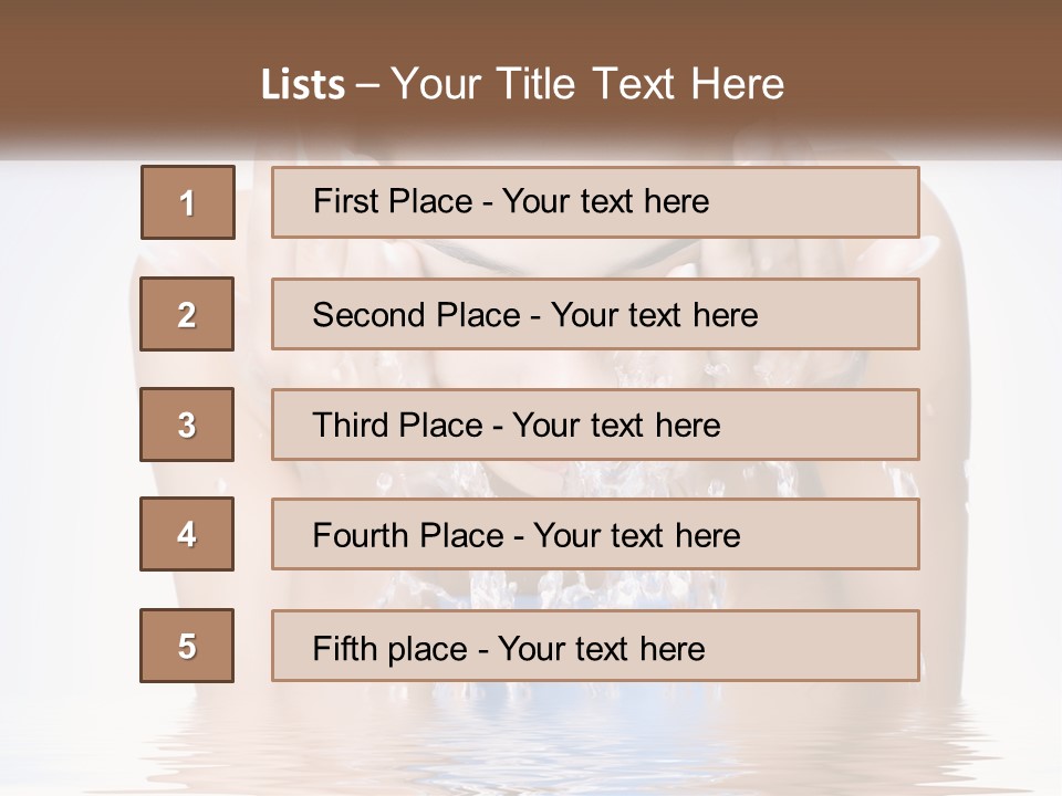 A Woman Is Washing Her Face With Water PowerPoint Template