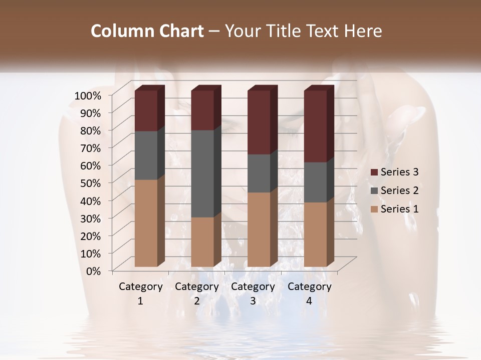 A Woman Is Washing Her Face With Water PowerPoint Template