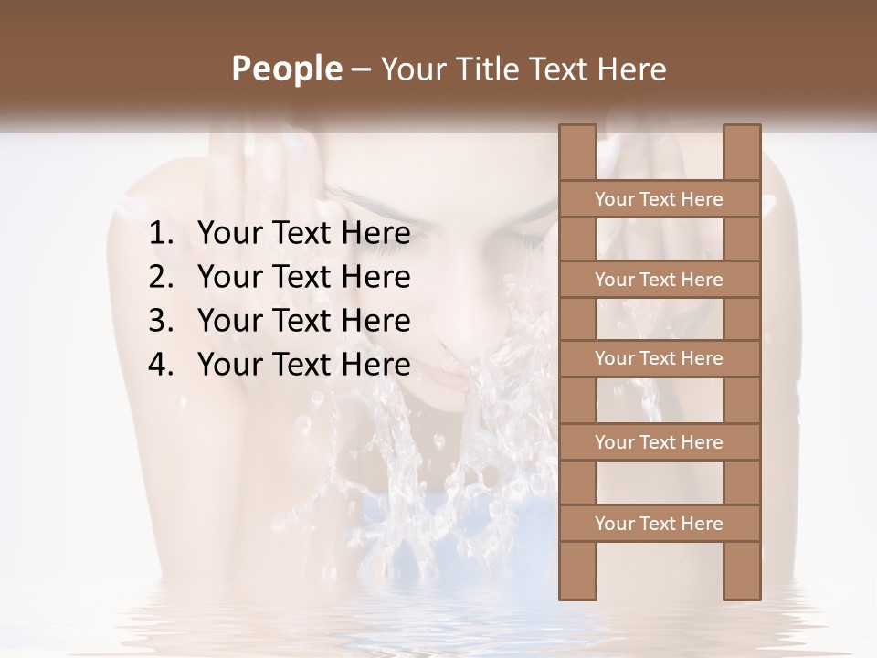 A Woman Is Washing Her Face With Water PowerPoint Template