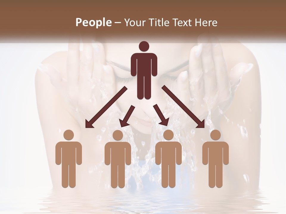 A Woman Is Washing Her Face With Water PowerPoint Template