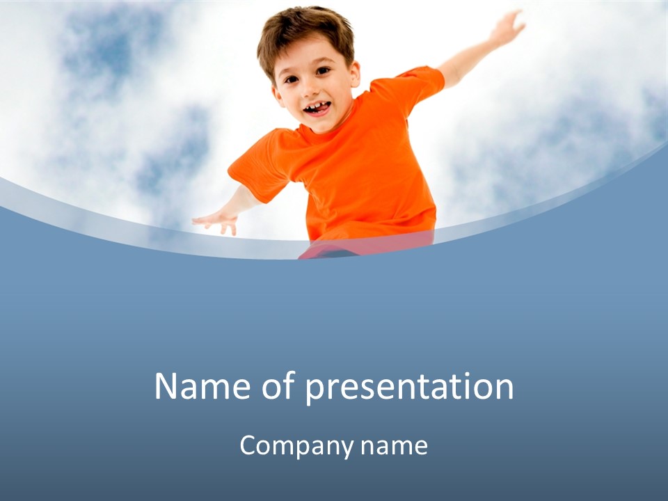 Young Blue Boy PowerPoint Template