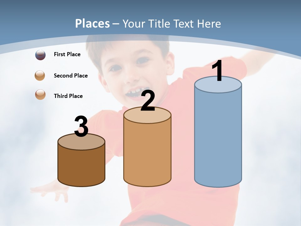 Young Blue Boy PowerPoint Template